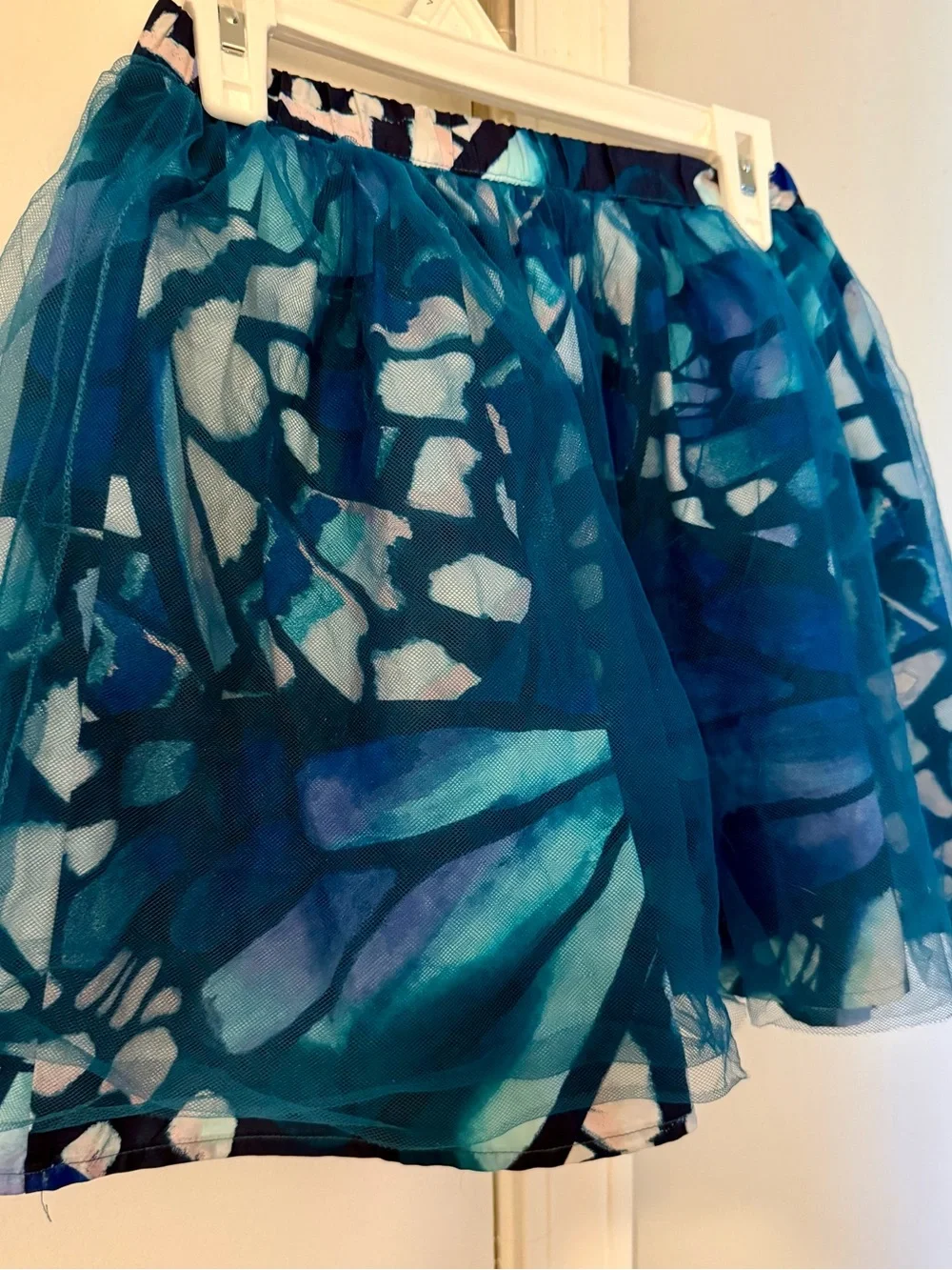 Gymboree Blue Butterfly Wing Mosaic Tulle Skirt Size 5